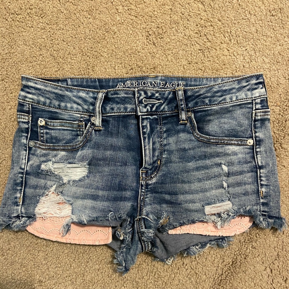 American Eagle Destroyed Denim Shorts